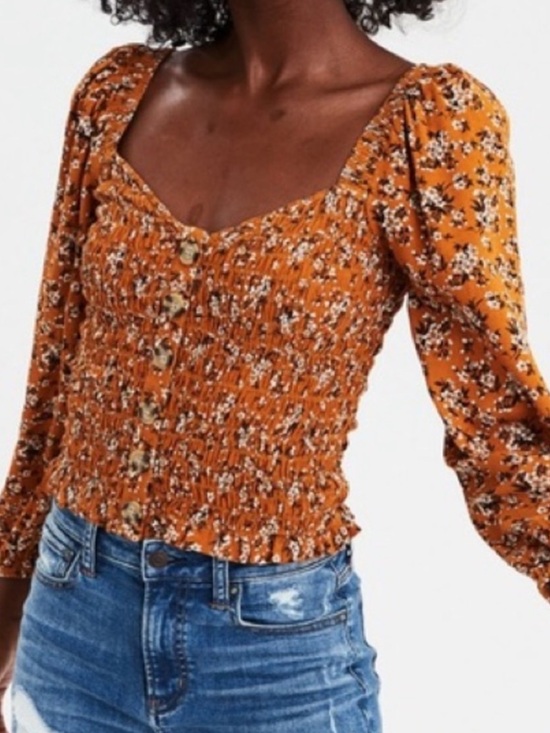 American Eagle Outfitters Tops - AE - Floral Smocked Top